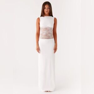 New Peppermayo Medina Lace Maxi Dress - White